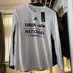 NWT Adidas Long Sleeve Creator Tee T T-Shirt USTA National Campus Tennis